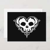 Decoratief schedel Heart Briefkaart (Voorkant / Achterkant)