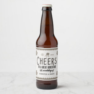 decoratief script bruiloft bier Label Etiket