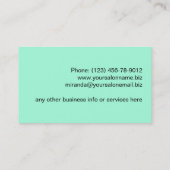 Decoratief Script Turquoise Stripes Visitekaartje (Achterkant)