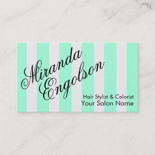 Decoratief Script Turquoise Stripes Visitekaartje