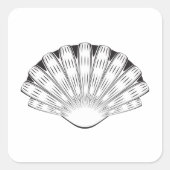 Decoratief Seashell Vierkante Sticker (Voorkant)