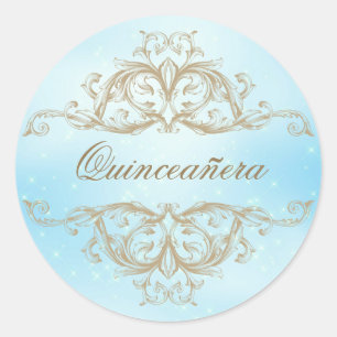 Decoratief sierbaby Blue Quinceanera Ronde Sticker
