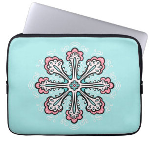 Decoratief Snowflake Fun Abstracte Winter Laptop Sleeve