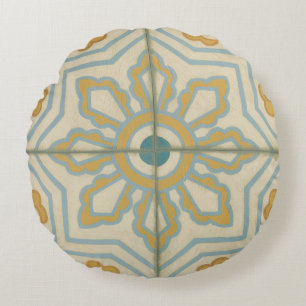 Decoratief Tile Patroon van de Oude Wereld Rond Kussen