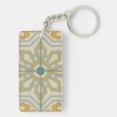 Decoratief Tile Patroon van de Oude Wereld Sleutelhanger (achterkant)