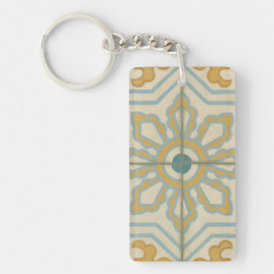 Decoratief Tile Patroon van de Oude Wereld Sleutelhanger