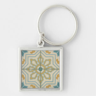 Decoratief Tile Patroon van de Oude Wereld Sleutelhanger