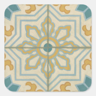 Decoratief Tile Patroon van de Oude Wereld Vierkante Sticker
