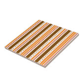 Decoratief Tile Retro Oranje Brown Pattern Print  Tegeltje (Zijkant)