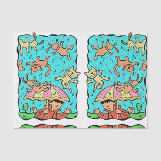 Decoratief tissuepapier Raining Cats and Dogs (Voorkant)