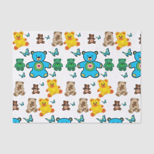 Decoratief tissuepapier teddyberen (Voorkant)