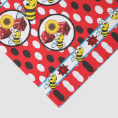 Decoratief tissuepapier voor hommels rood dobbeltj (Detail)