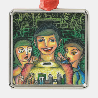 Decoratief vierkant metalen ornament