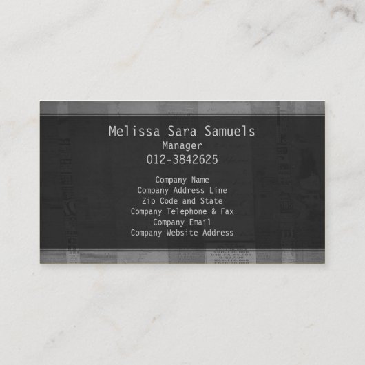 Decoratief Visitekaartje Rustieke Papierpatronen (Achterkant)