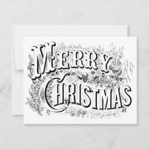 decoratief vrolijk kerstmis kleur me script notitiekaartje