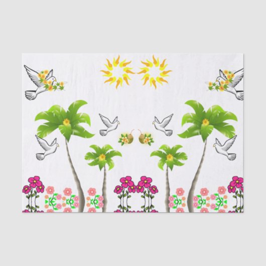 Decoratief weefsel van papiervogels tissuepapier (Voorkant)