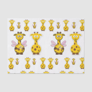 Decoratief weefselpapier gele giraffe tissuepapier