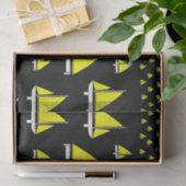 Decoratief weefselpapier zweefboten geel tissuepapier (Geschenk)