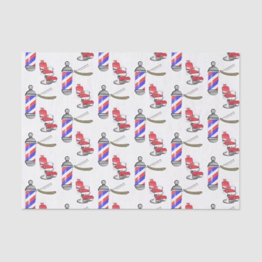 Decoratief weefselreet Barber Tissuepapier (Voorkant)