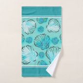 Decoratief Zee Blue Green Seashell Bad Handdoek (Handdoek)