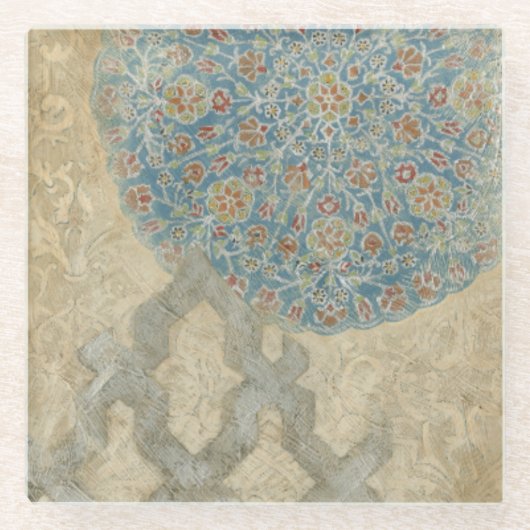 Decoratief zilver Bosbouw Glazen Onderzetter (Voorkant)