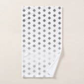 Decoratief Zilver Grijs Wit Diamant Patroon Bad Handdoek (Handdoek)