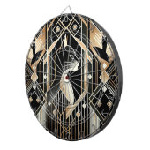 Decoratief Zwart Kat Abstract Dartboard Dartbord (Voorkant Rechts)