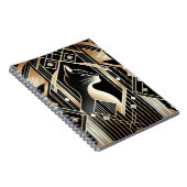 Decoratief Zwart Kat Abstract Notitieboek (Rechterzijde)