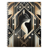 Decoratief Zwart Kat Abstract Notitieboek (Voorkant)