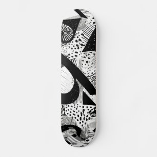 Decoratief zwart-wit Abstract patroon Skateboard