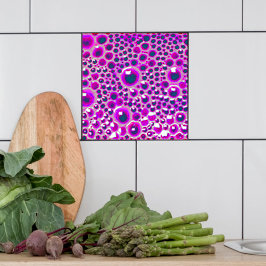 Decoratieve 4"tegel polijst Bubble in magenta Tegeltje