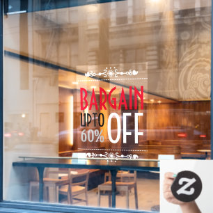 Decoratieve aanbieding korting raamsticker