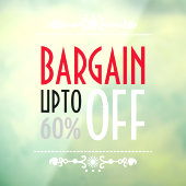 Decoratieve aanbieding korting raamsticker (Vel 3)