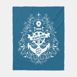 Decoratieve aangepaste monogram van het Anker-mode Fleece Deken