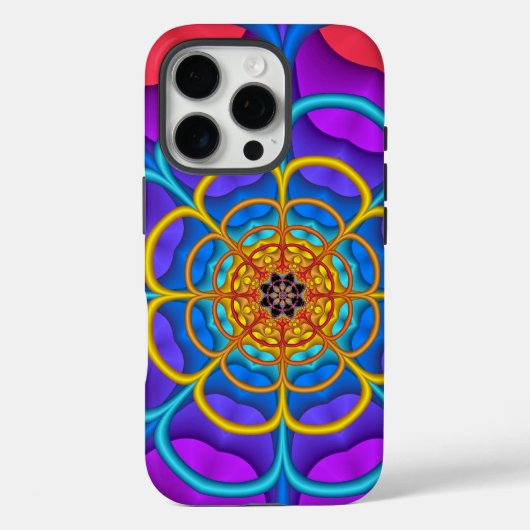 Decoratieve abstracte bloemvorm Case-Mate iPhone case (Achterkant)