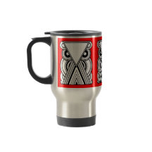 Decoratieve Abstracte kieuwen (zwart, wit en rood)