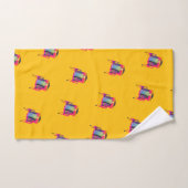 Decoratieve abstracte stoel diagonaal geel bad handdoek (Handdoek)