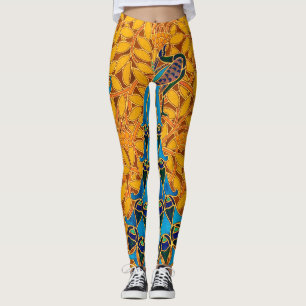  decoratieve art nouveau pauwen en bomen leggings