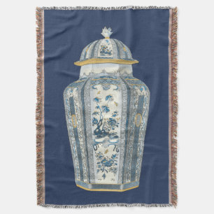 Decoratieve Aziatische urine in blauw en wit Deken