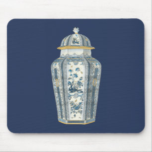 Decoratieve Aziatische urine in blauw en wit Muismat