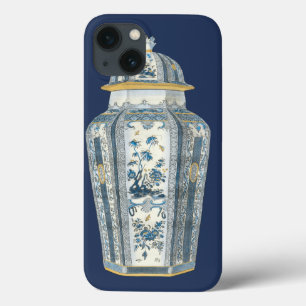 Decoratieve Aziatische URL in blauw & wit iPhone 13 Hoesje