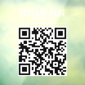 Decoratieve bedrijfsnaam en QR-code Raamsticker (Vel 3)