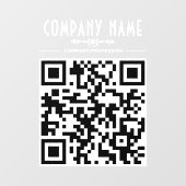 Decoratieve bedrijfsnaam en QR-code Raamsticker (Vel)