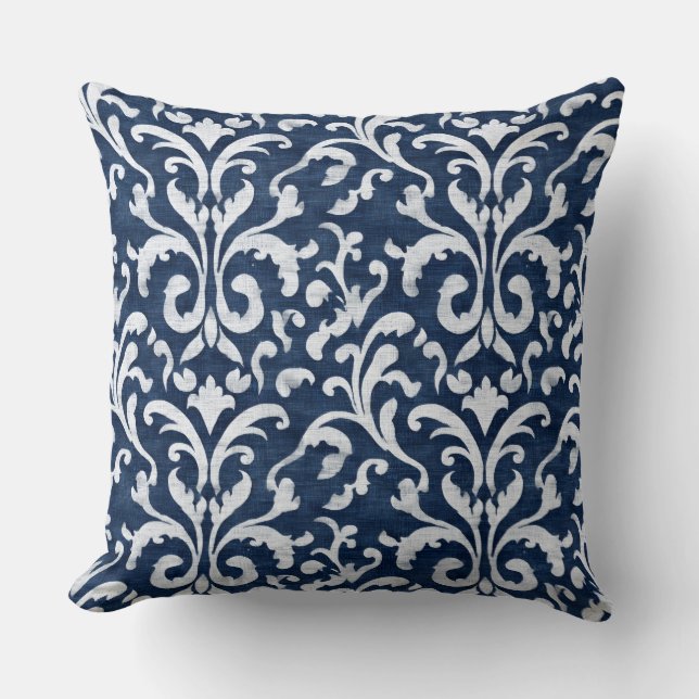 Decoratieve blauwe kussensloop kussen (Voorkant)