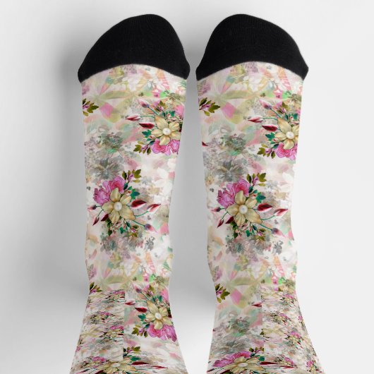 Decoratieve bloem naadloos met gele parel sokken (Top)