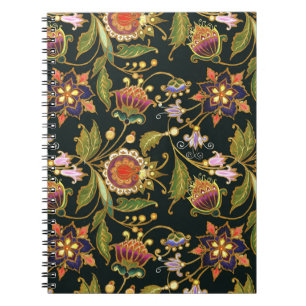 Decoratieve Bloemen: Acryl Gouden Paarse. Notitieboek