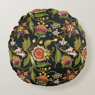 Decoratieve Bloemen: Acryl Gouden Paarse. Rond Kussen