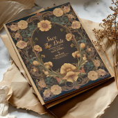 Decoratieve Bloemen Art Nouveau bruiloft Save The Date