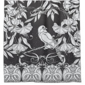 Decoratieve Bloemen Bird Nouveau Poster Douchegordijn (Voorkant)