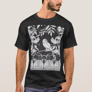 Decoratieve Bloemen Bird Nouveau Poster T-shirt